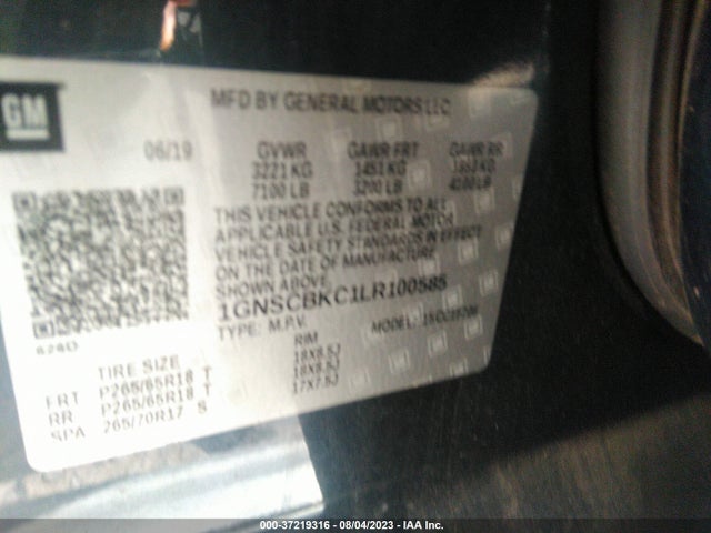 Chevrolet Tahoe Lt 2020 1GNSCBKC1LR100585 Image 9