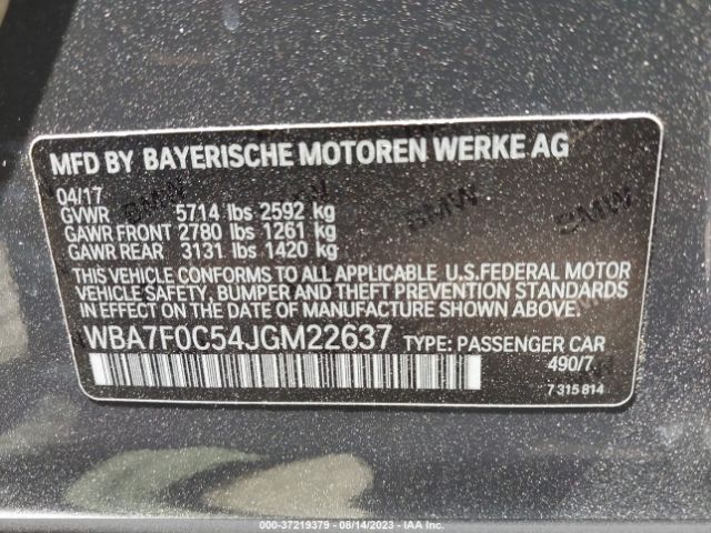 WBA7F0C54JGM22637 BMW 7 Series 750i