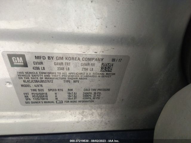 KL4CJCSB4JB537612 Buick Encore Essence