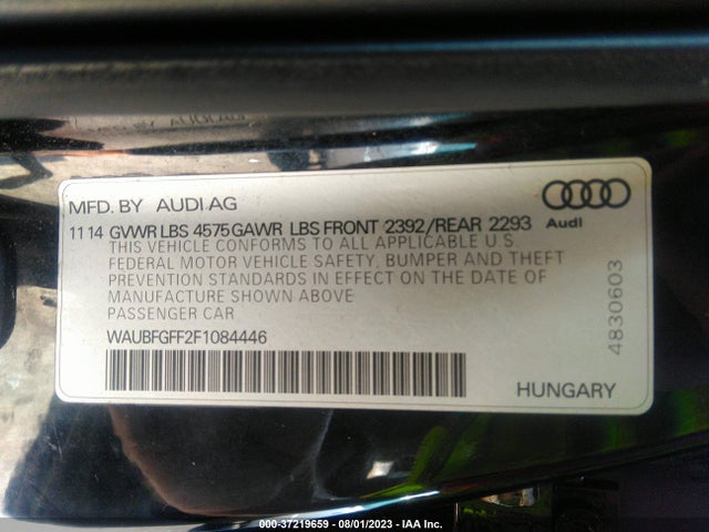 WAUBFGFF2F1084446 Audi S3/a3 2.0t Premium