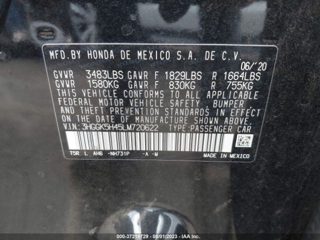 3HGGK5H45LM720622 Honda FIT LX