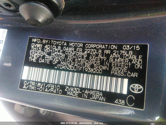Toyota Prius Four 2015 JTDKN3DU1F1938200 Image 16