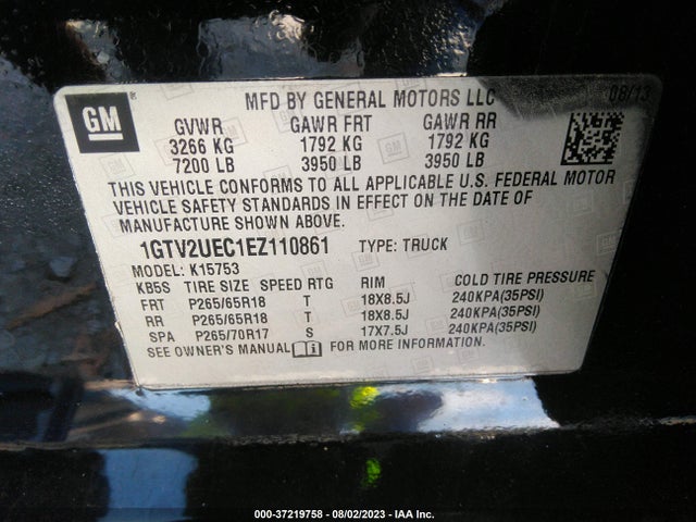 GMC Sierra 1500 Sle 2014 1GTV2UEC1EZ110861 Image 9