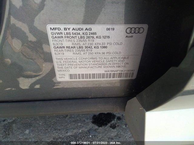 WA1BNAFY9K2130342 Audi Q5 Premium Plus