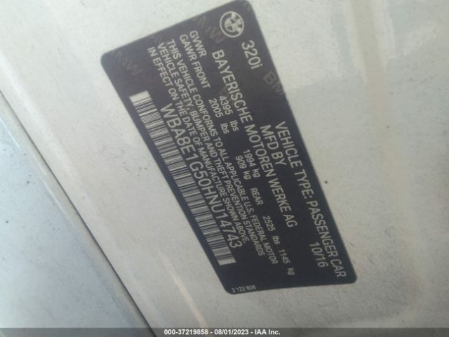 WBA8E1G50HNU14743 BMW 3 Series 320i