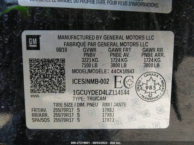 Chevrolet Silverado 1500 Lt 2020 1GCUYDED4LZ114144 Image 9