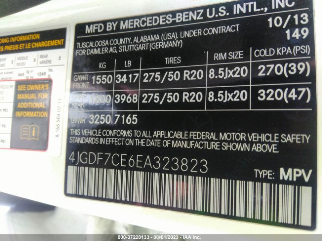 4JGDF7CE6EA323823 Mercedes-Benz Gl-class Gl 450