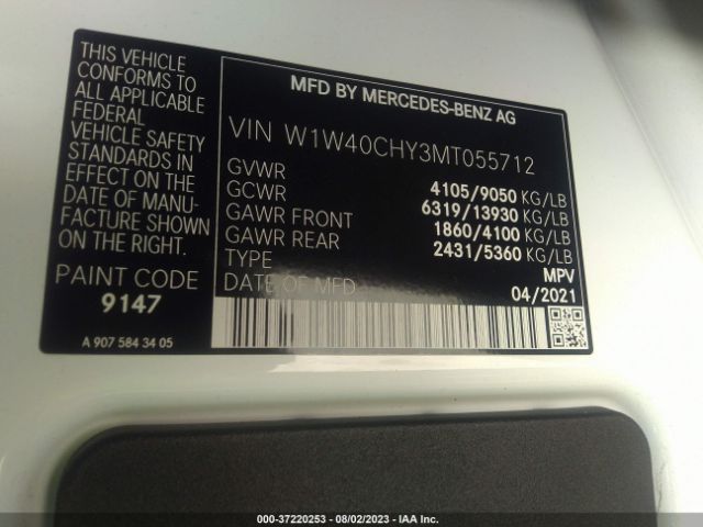 W1W40CHY3MT055712 Mercedes-Benz SPRINTER VAN