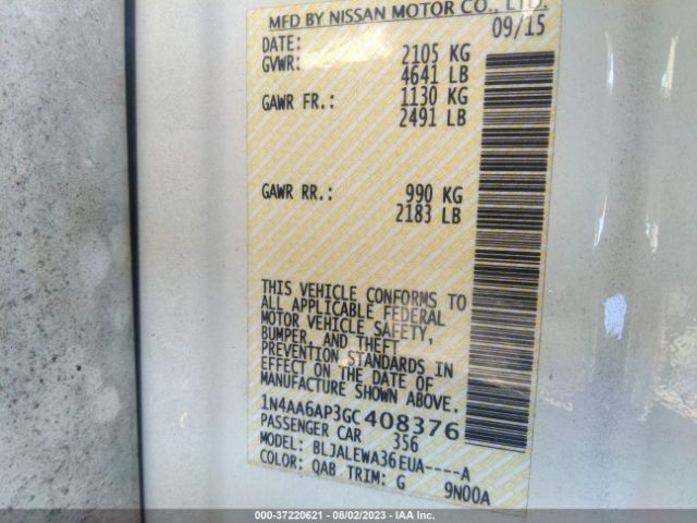 1N4AA6AP3GC408376 Nissan Maxima 3.5 Sl