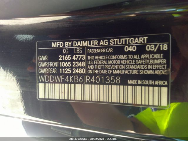 WDDWF4KB6JR401358 Mercedes-Benz C-class C 300