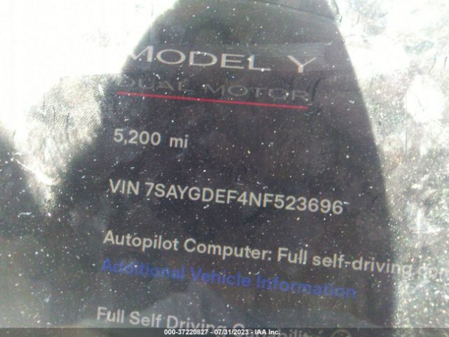 7SAYGDEF4NF523696 Tesla Model Y Performance