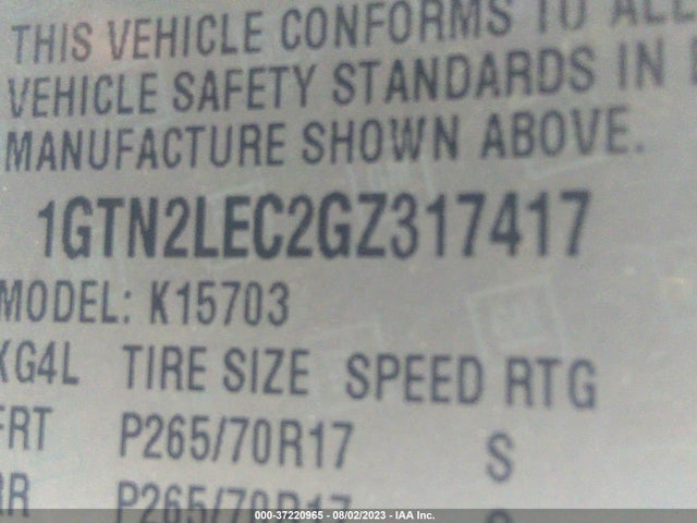 1GTN2LEC2GZ317417 GMC SIERRA 1500