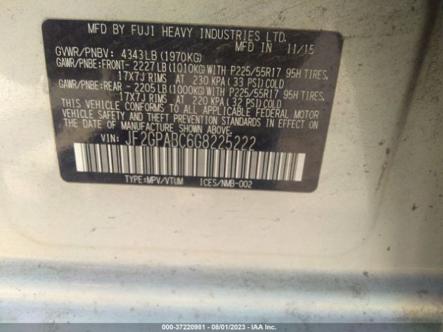 JF2GPABC6G8225222 Subaru Crosstrek Premium