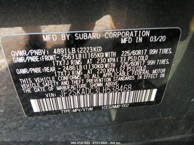 JF2SKADC3LH538468 Subaru Forester