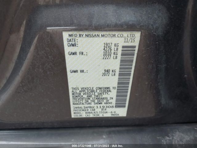 1N4AL3AP8GC119308 Nissan ALTIMA 2.5