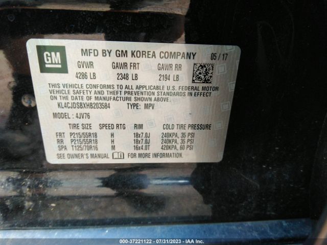 KL4CJDSBXHB203584 Buick Encore Premium