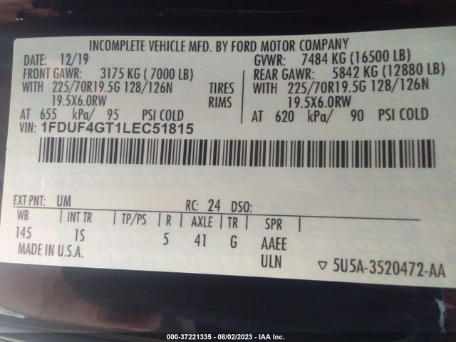 2020 Ford F-450, VIN: 1FDUF4GT1LEC51815