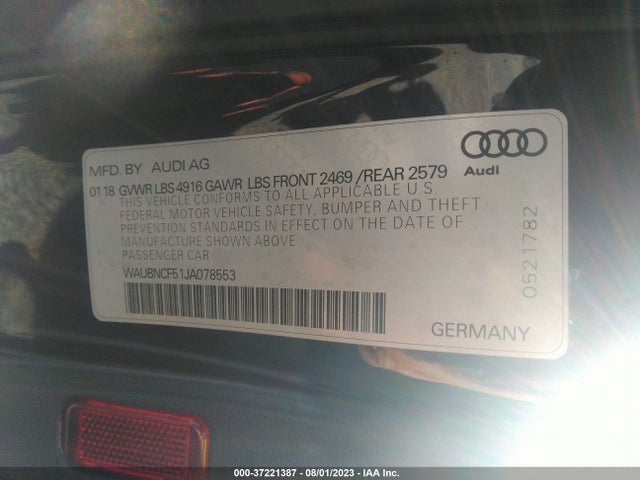 WAUBNCF51JA078553 Audi A5 Sportback Premium Plus
