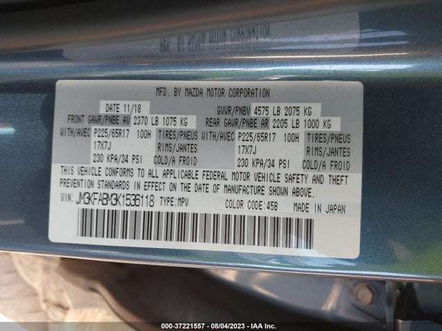 Mazda CX-5 SPORT 2019 JM3KFABM3K1536118 Image 16