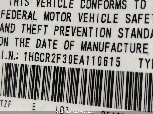 Honda Accord Sedan Lx 2014 1HGCR2F30EA110615 Image 9