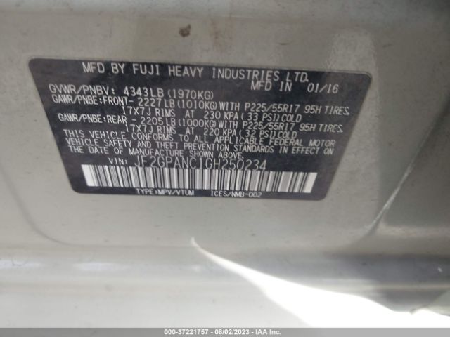 JF2GPANC1GH250234 Subaru Crosstrek Limited