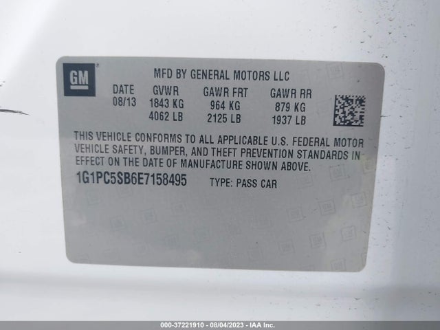 Chevrolet Cruze 1lt 2014 1G1PC5SB6E7158495 Image 9