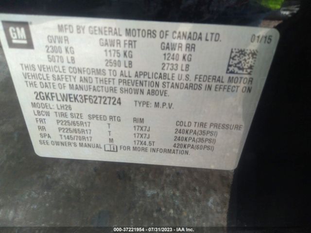 2GKFLWEK3F6272724 GMC Terrain Sle