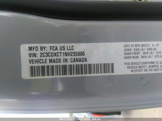 2C3CDXCT1NH235806 Dodge CHARGER R/T