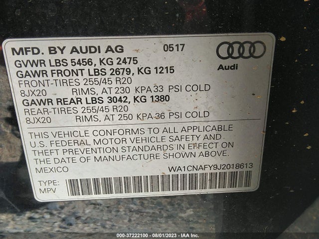 WA1CNAFY9J2018613 Audi Q5 Prestige/tech Prestige