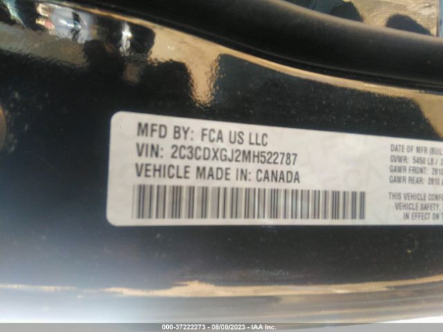 2C3CDXGJ2MH522787 Dodge Charger Scat Pack Widebody