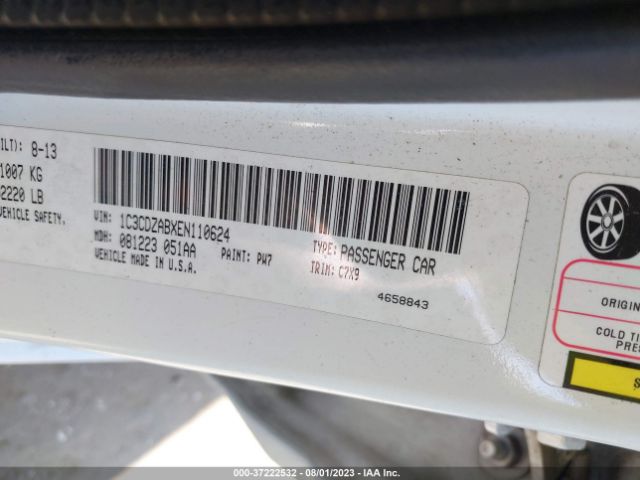 1C3CDZABXEN110624 Dodge AVENGER SE