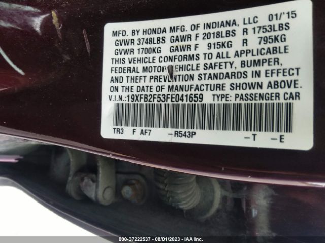 19XFB2F53FE041659 Honda Civic Sedan Lx