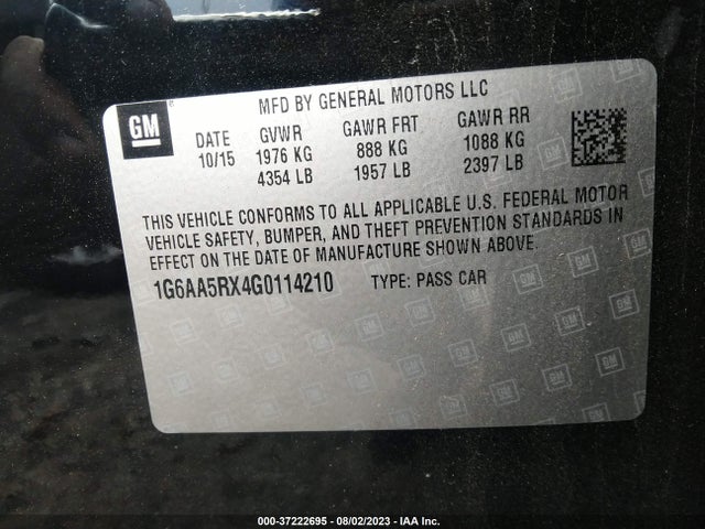 1G6AA5RX4G0114210 Cadillac Ats Sedan Standard Rwd