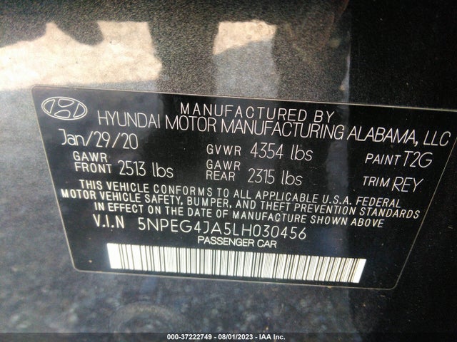 Hyundai SONATA SE 2020 5NPEG4JA5LH030456 Image 15