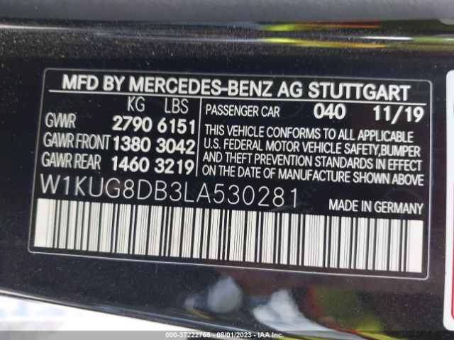 W1KUG8DB3LA530281 Mercedes-Benz S-class S 560