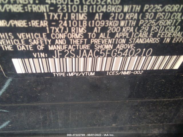 JF2SJAAC5FG540210 Subaru Forester 2.5i