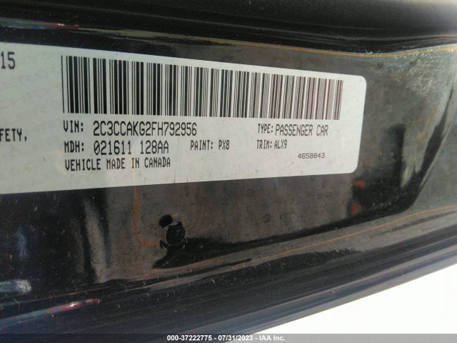 2C3CCAKG2FH792956 Chrysler 300 300c