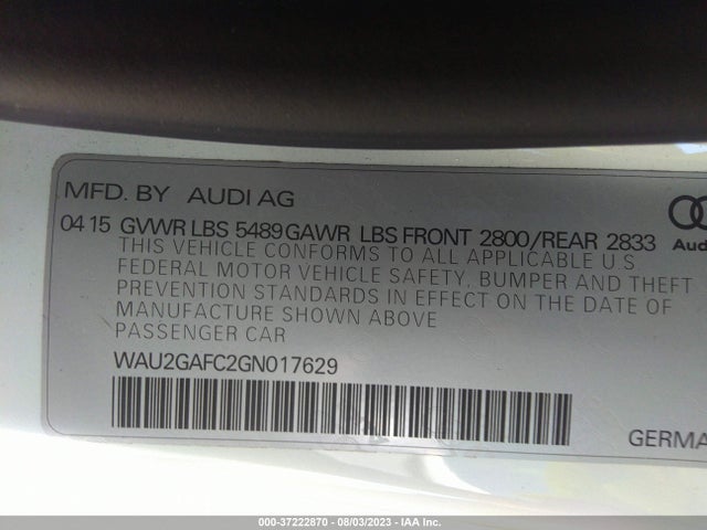 WAU2GAFC2GN017629 Audi A7 3.0 Prestige