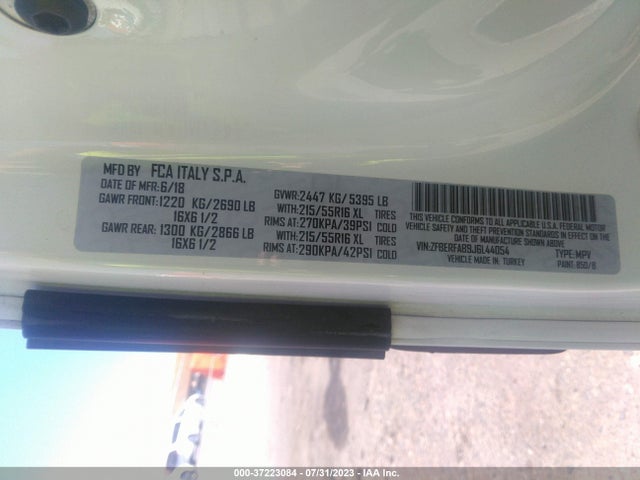 ZFBERFAB9J6L44054 RAM Promaster City Tradesman