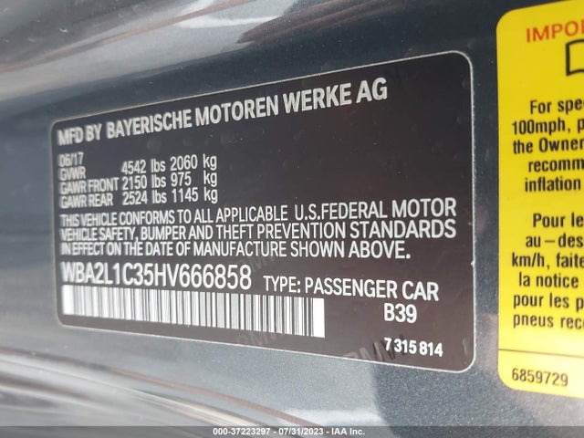 BMW 2 Series M240i 2017 WBA2L1C35HV666858 Image 9