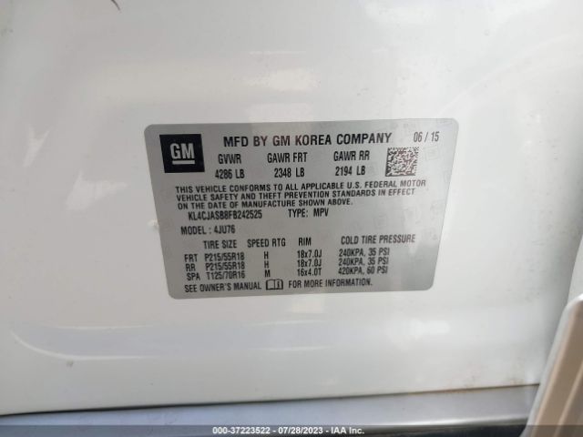 KL4CJASB8FB242525 Buick Encore