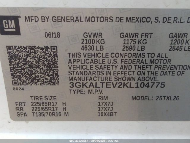 3GKALTEV2KL104775 GMC Terrain Sle