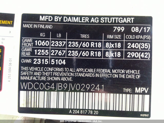 WDC0G4JB9JV029241 Mercedes-Benz Glc Glc 300