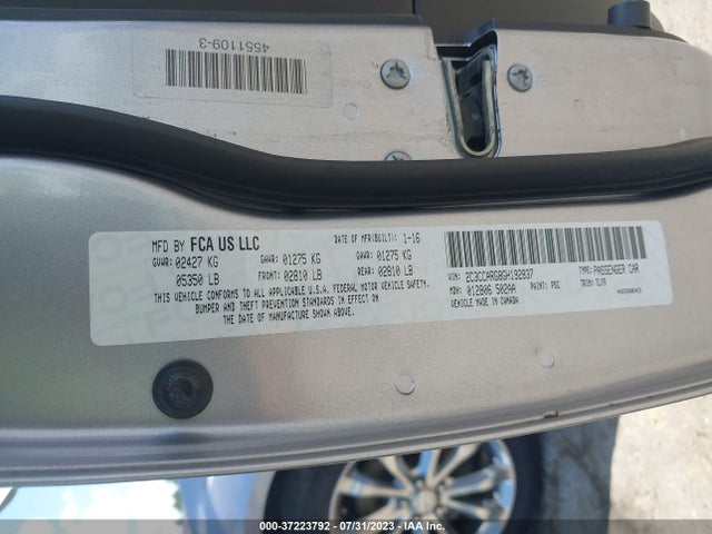 2016 CHRYSLER 300 LIMITED VIN: 2C3CCARG8GH192837