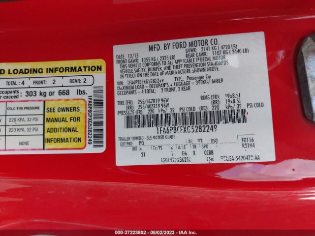 1FA6P8CFXG5282249 Ford MUSTANG GT
