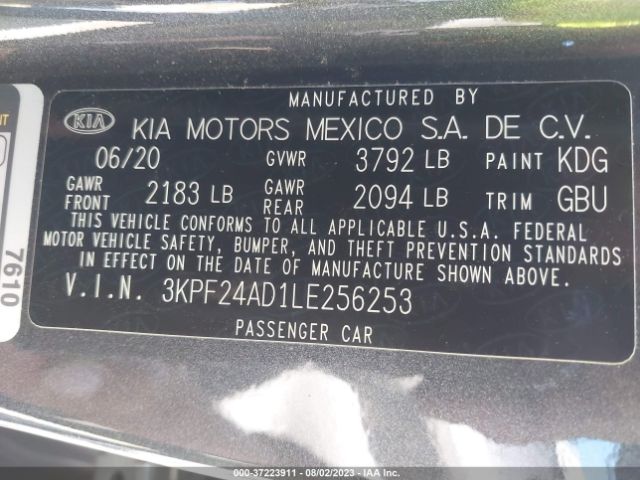 3KPF24AD1LE256253 KIA Forte Lxs