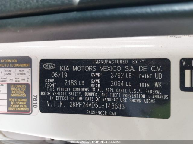 3KPF24AD5LE143633 KIA Forte Lxs