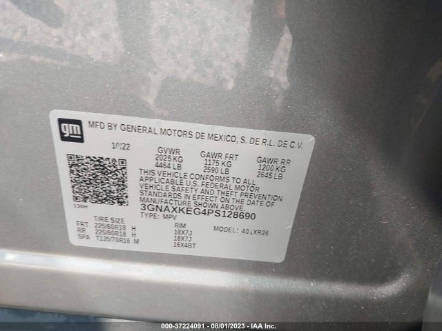 Chevrolet EQUINOX LT 2023 3GNAXKEG4PS128690 Image 9