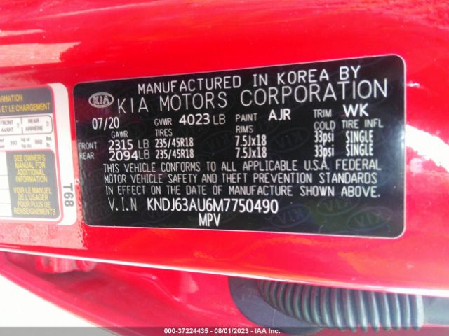 KNDJ63AU6M7750490 KIA Soul Gt-line