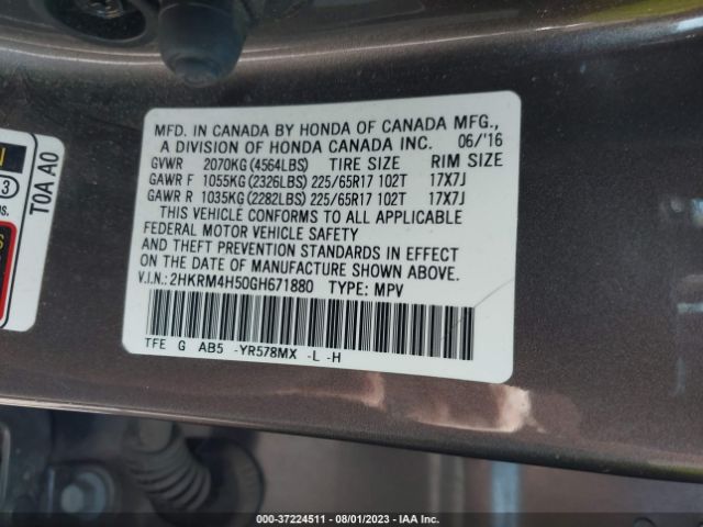 2HKRM4H50GH671880 Honda CR-V EX
